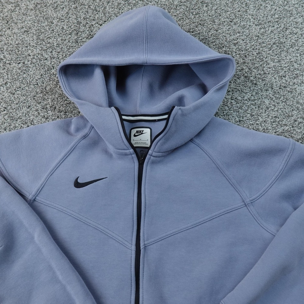 Nike Hoodie Womens M Blue Full Zip Tech Fleece Windrunner Sweatshirt Jacket Gym